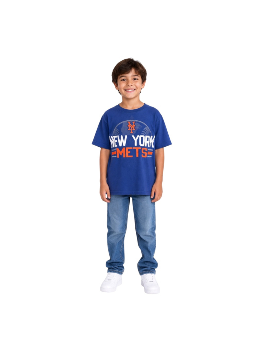 New York Mets MLB Youth Medium 8 Blue Graphic T-Shirt